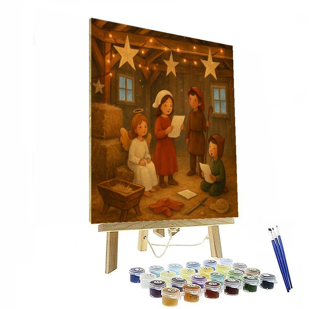 Christmas Rehearsal In The Barn Loft DIY paint by numbers