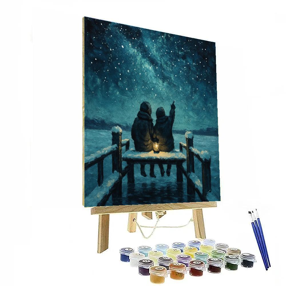 Christmas Stargazing From The Frozen Pier Numbered painting kits