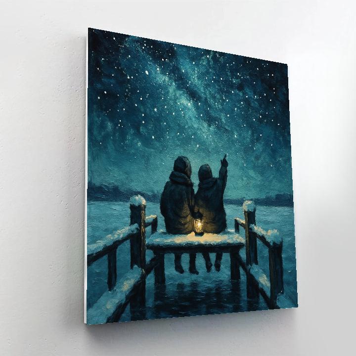 Christmas Stargazing From The Frozen Pier Numbered painting kits