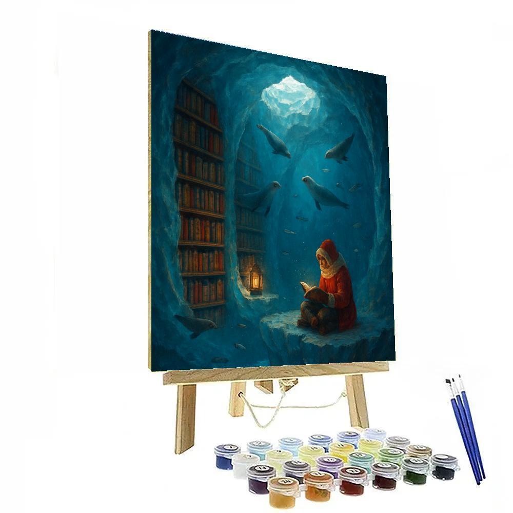 Christmas Polar Library Beneath The Ice Painting by numbers kit