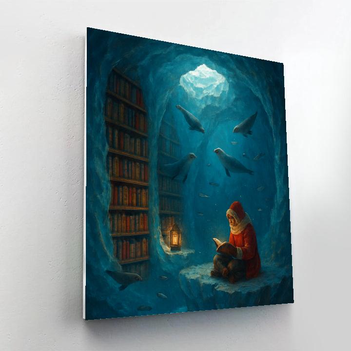Christmas Polar Library Beneath The Ice Painting by numbers kit