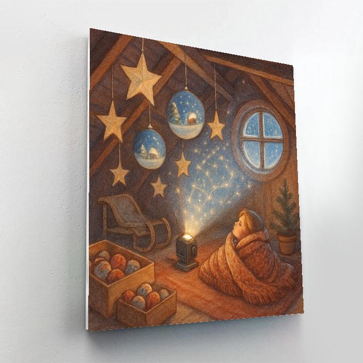Christmas Attic Planetarium Of Paper Stars Paint by numbers art