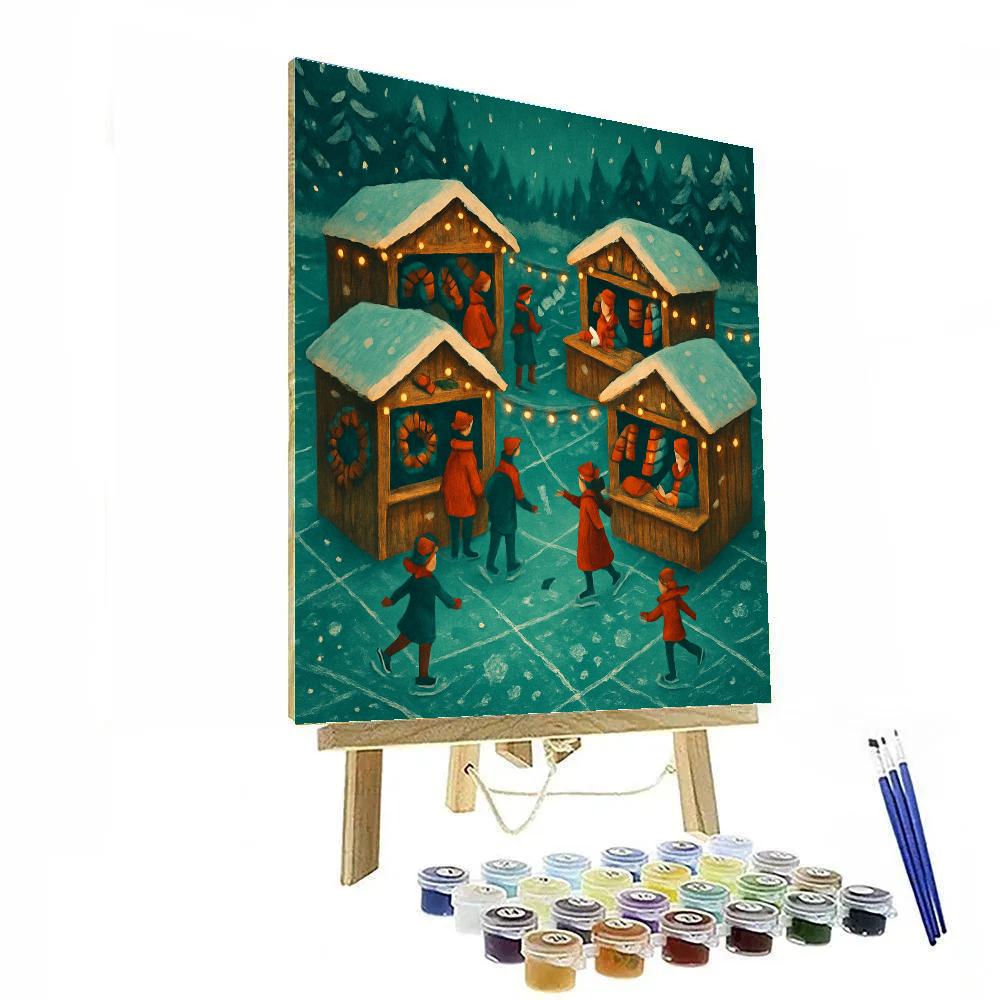 Holiday Market On The Frozen Lake paint by numbers