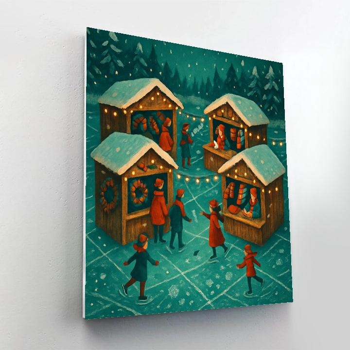 Holiday Market On The Frozen Lake paint by numbers