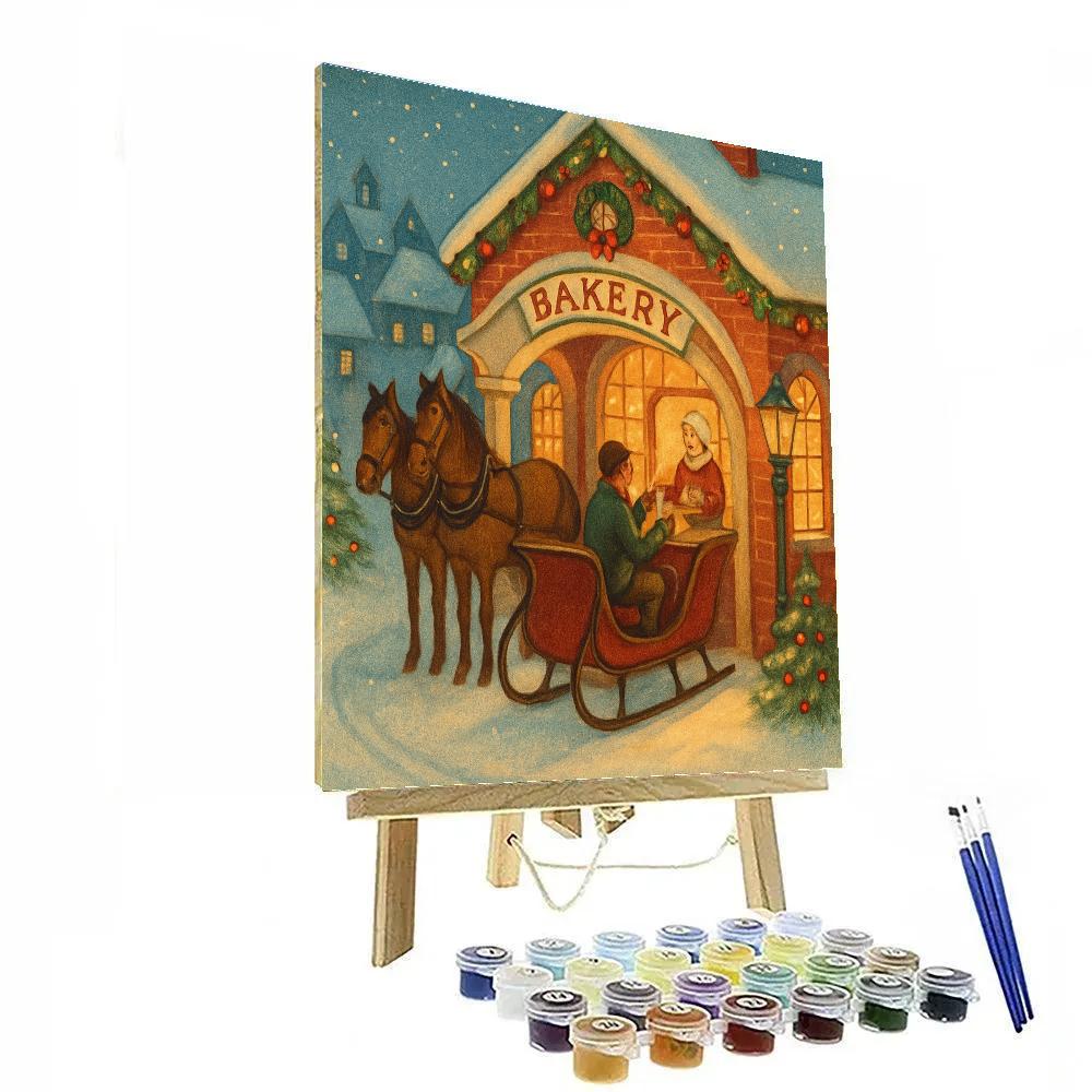 Christmas Bakery Sleigh Drive Through paint by number
