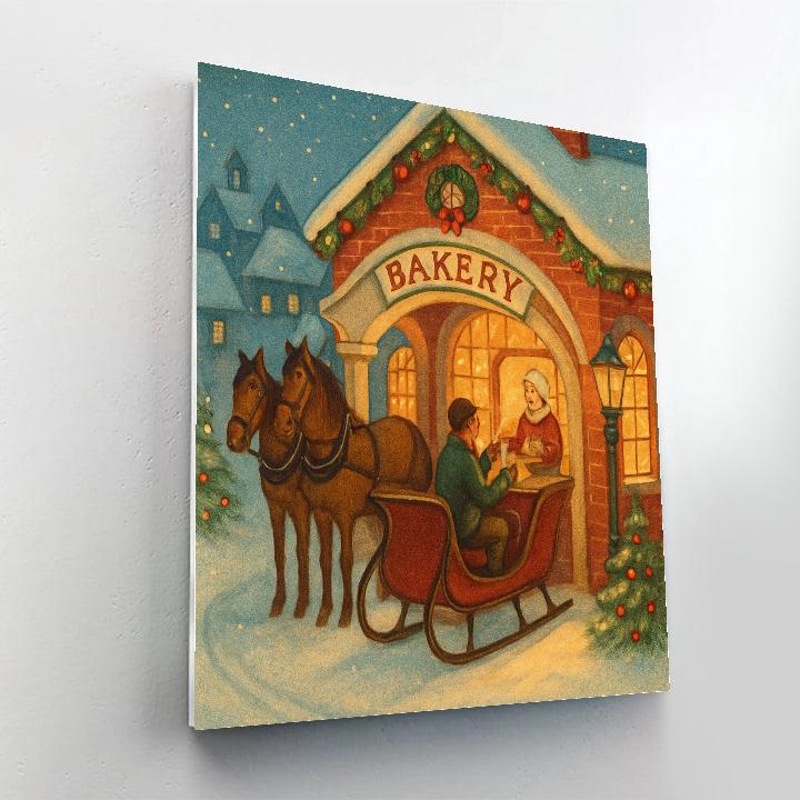 Christmas Bakery Sleigh Drive Through paint by number