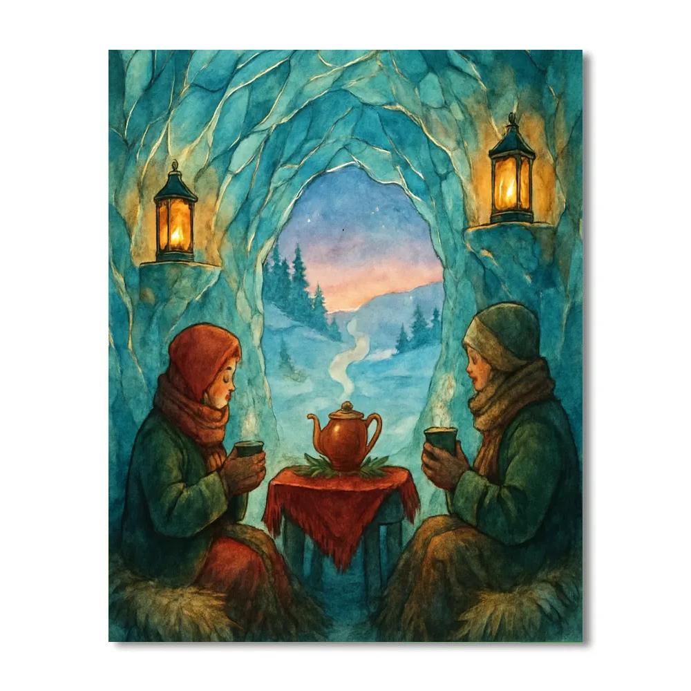 Christmas Ice Cave Tea Ceremony Paint by numbers kits