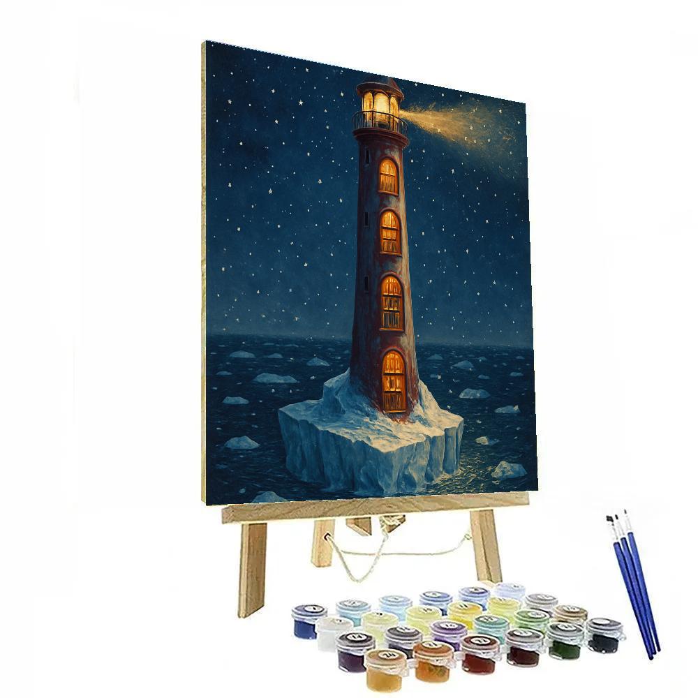 Christmas Lighthouse Library On The Iceberg DIY paint by numbers