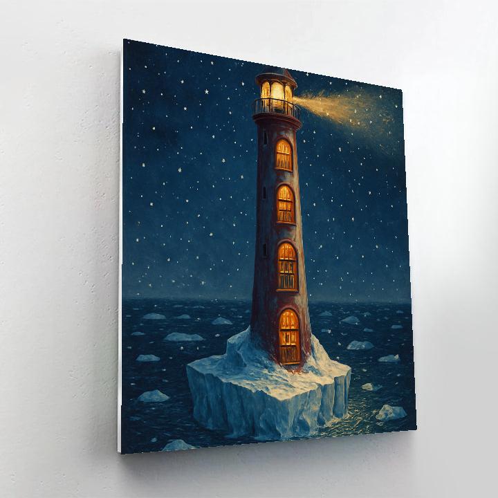 Christmas Lighthouse Library On The Iceberg DIY paint by numbers