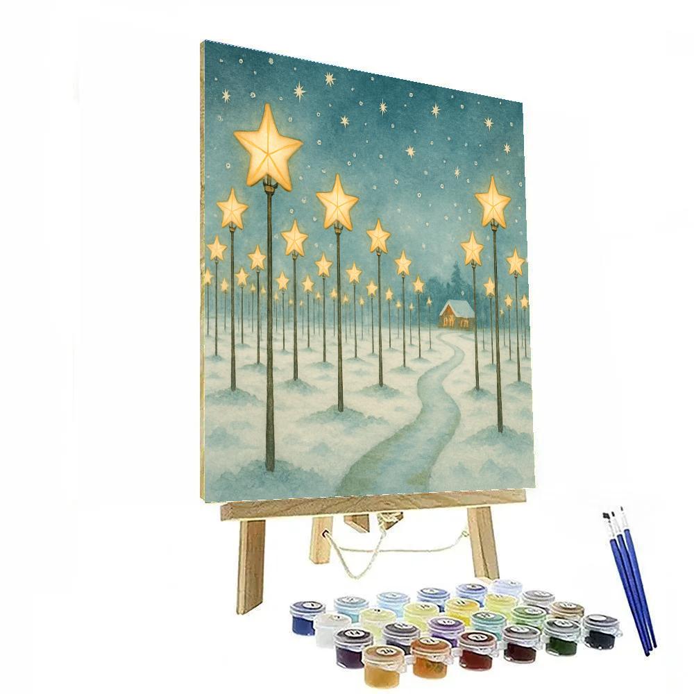 Christmas Star Orchard In The Snowfield Numbered painting kits