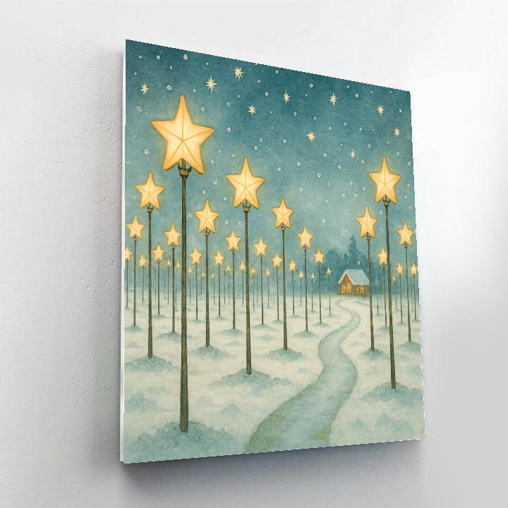 Christmas Star Orchard In The Snowfield Numbered painting kits