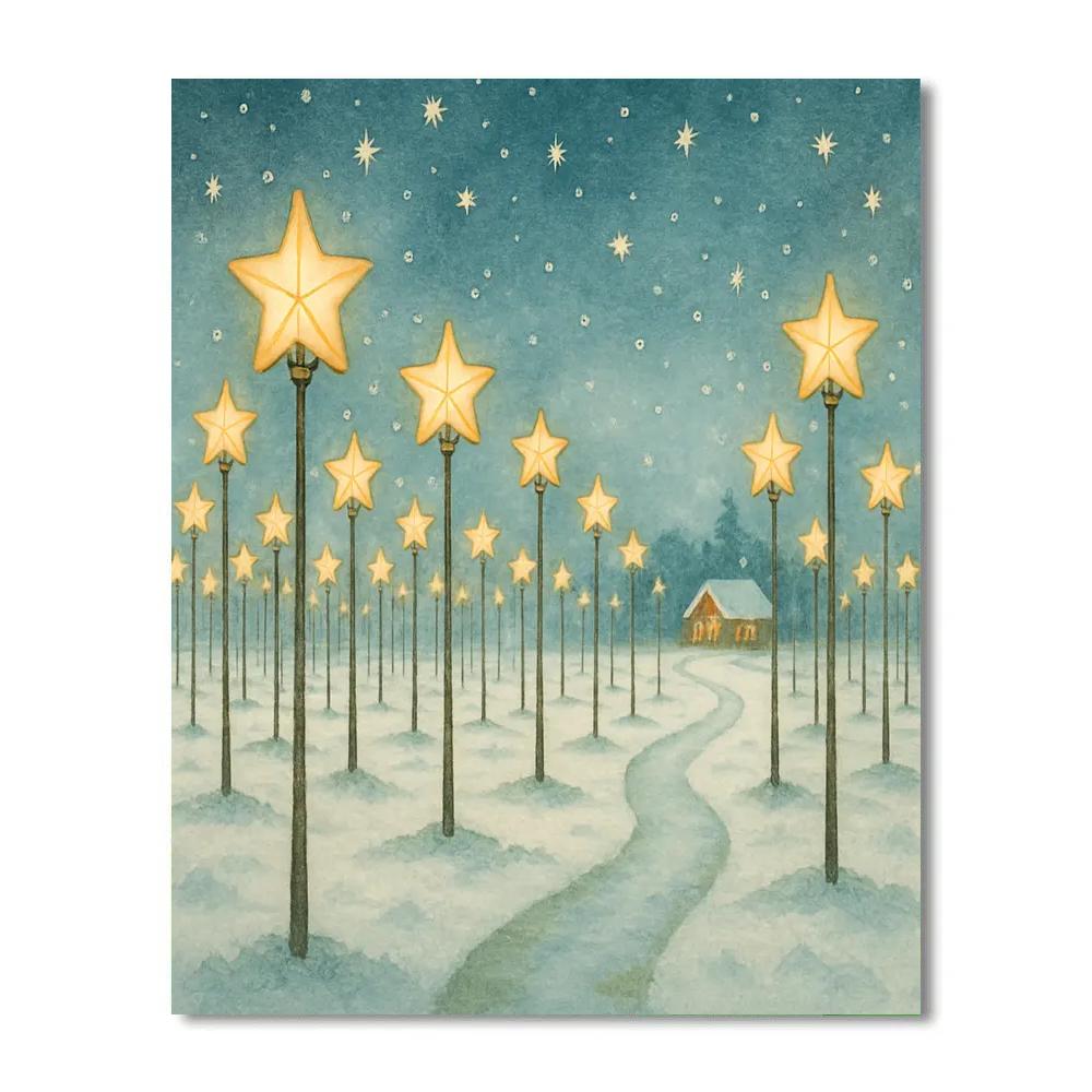 Christmas Star Orchard In The Snowfield Numbered painting kits