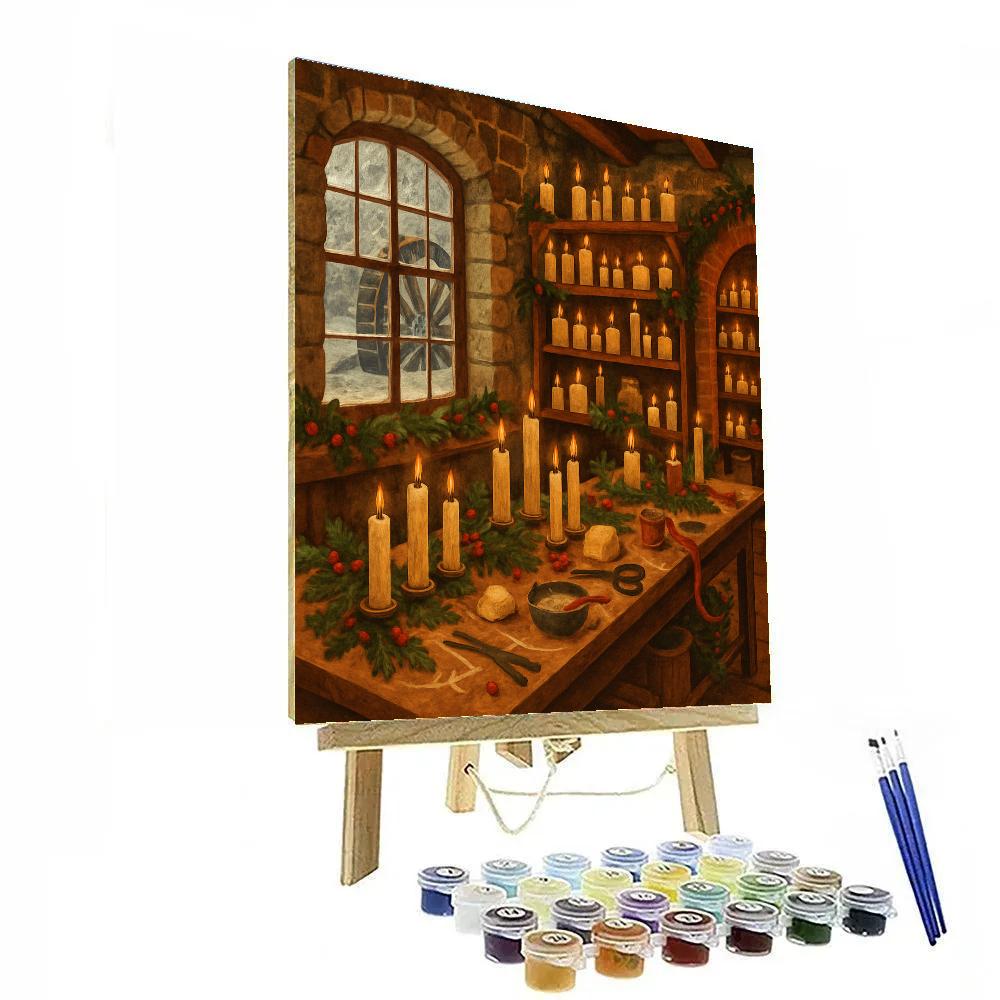 Christmas Candle Workshop In The Old Mill paint by color