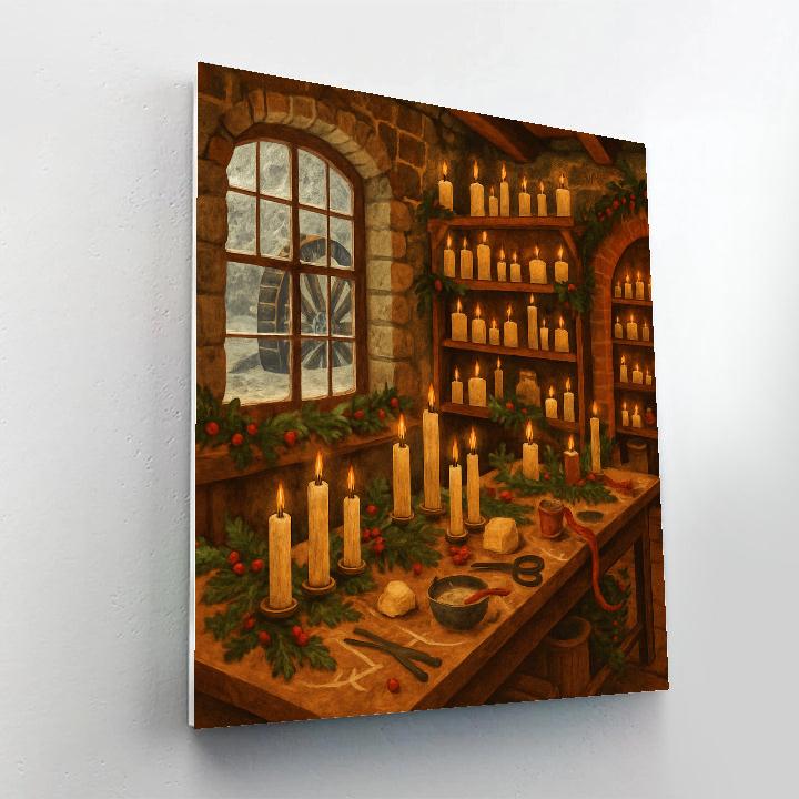 Christmas Candle Workshop In The Old Mill paint by color