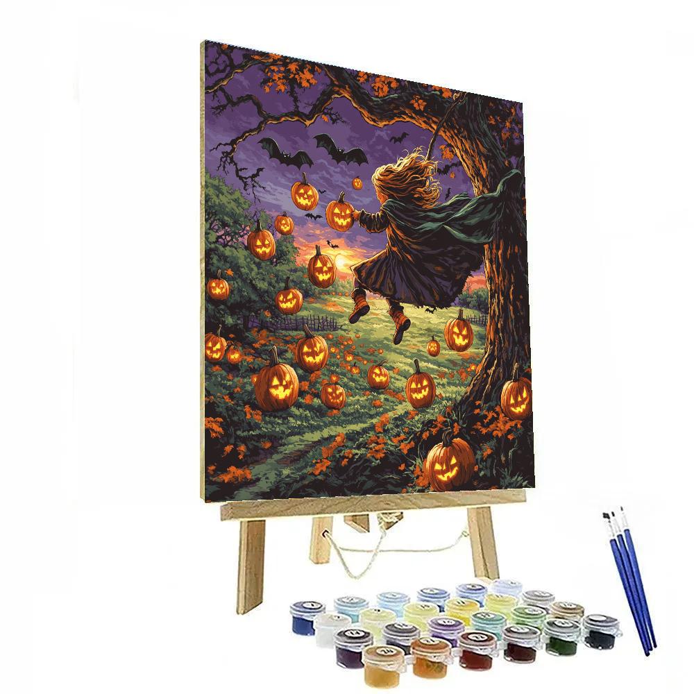 Halloween Lanterns Of The Hollow Orchard paint by number