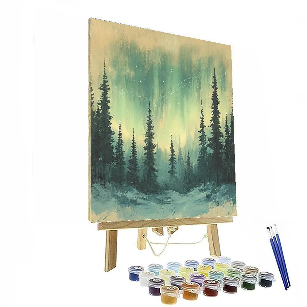 Leonardo Da Vinci Inspired Aurora Forest Study Painting by numbers kit