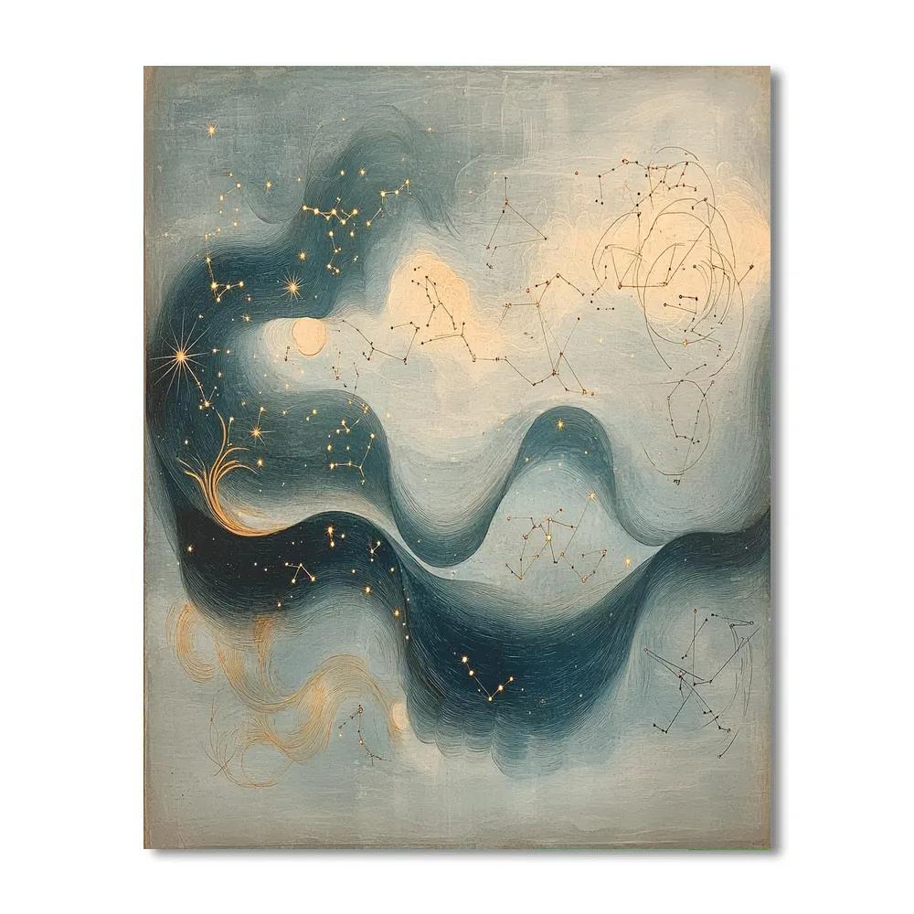 Leonardo Da Vinci Inspired Celestial Ocean Patterns painting number kit
