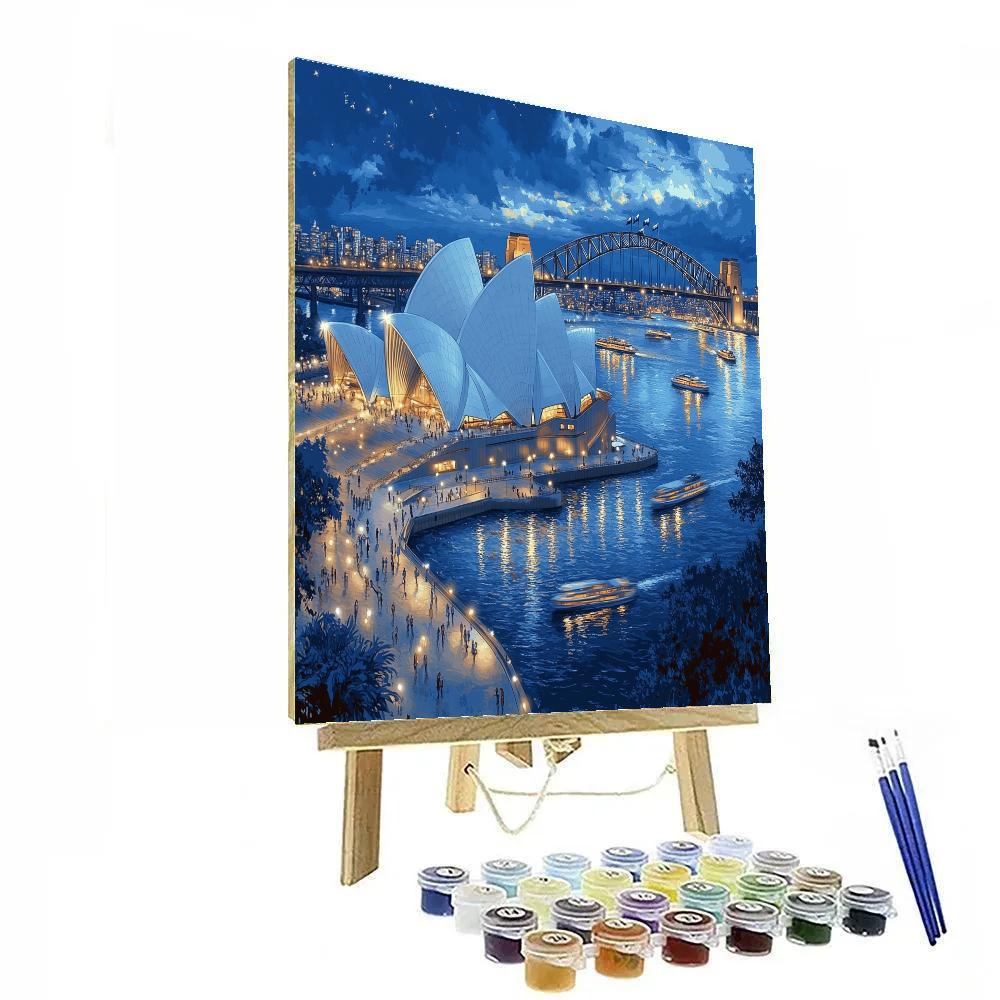 Sydney Opera House And Harbour At Blue Hour Sydney Australia DIY paint by numbers