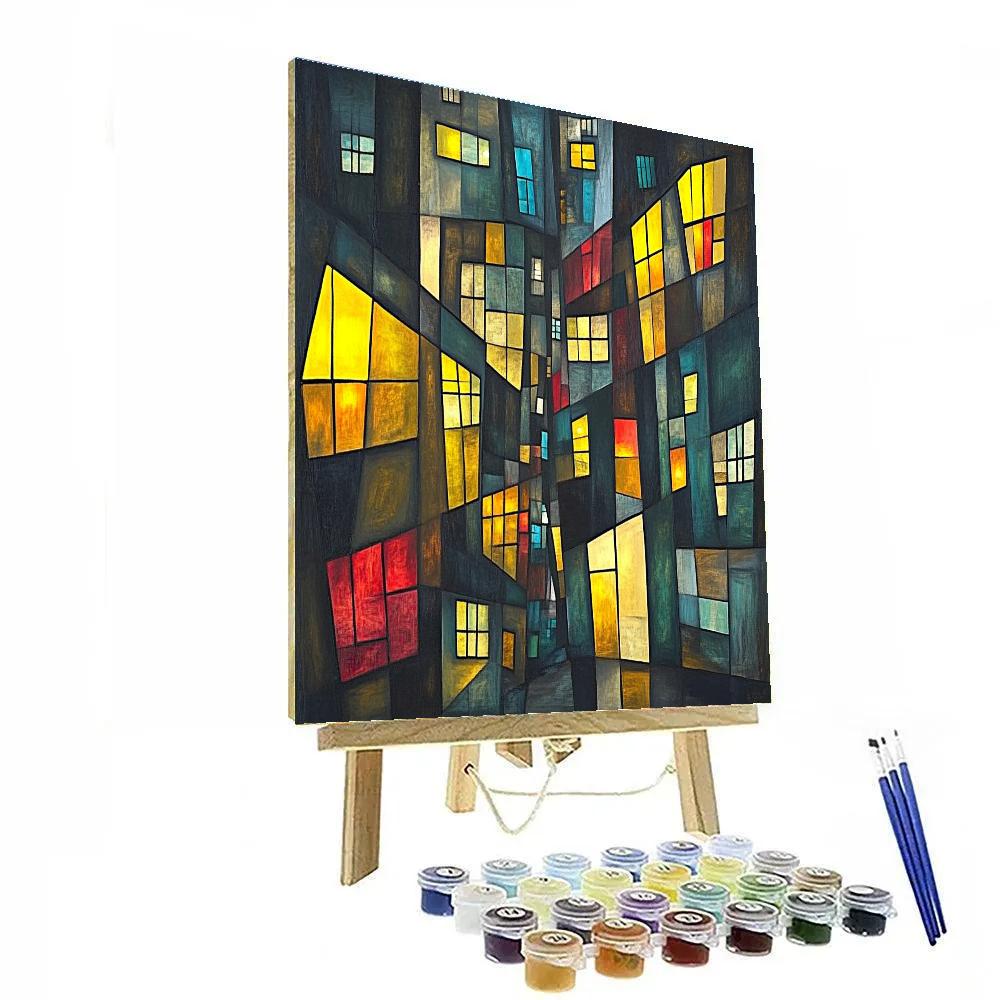 Picasso Inspired Abstract Citylights paint by number