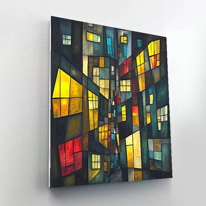 Picasso Inspired Abstract Citylights paint by number