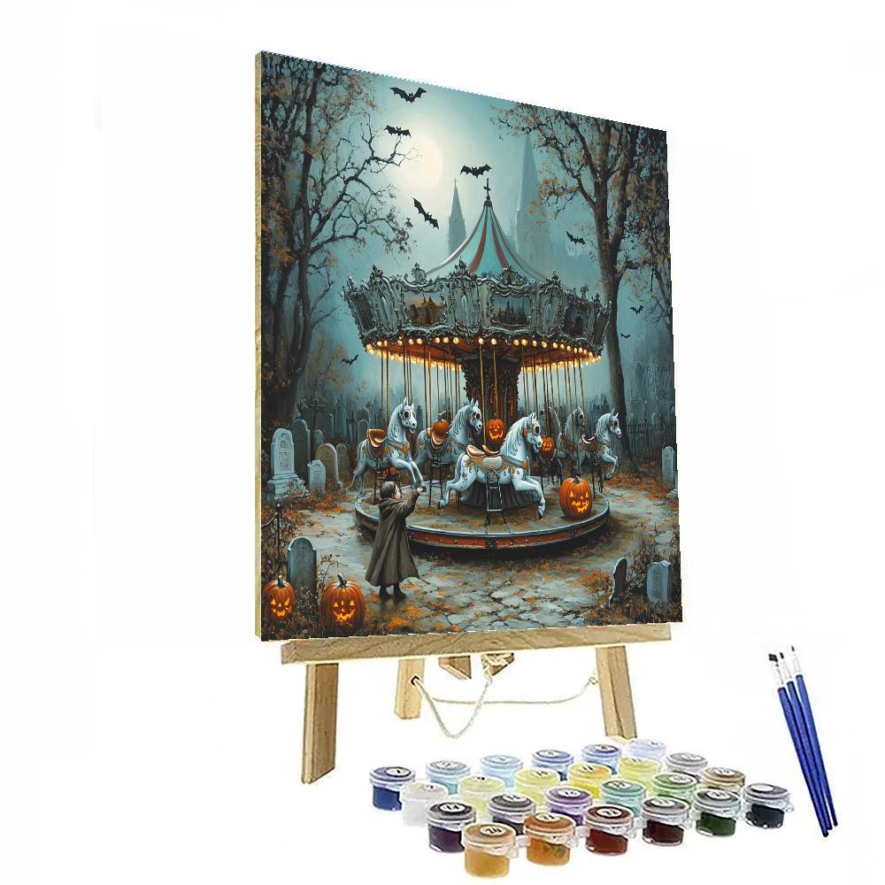 Halloween-Shadowed Carousel Of Lost Masks paint by numbers