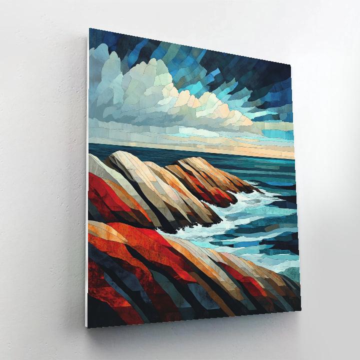 Arthur Lismer Inspired Storm Carved Granite Shoreline Paint by numbers kits