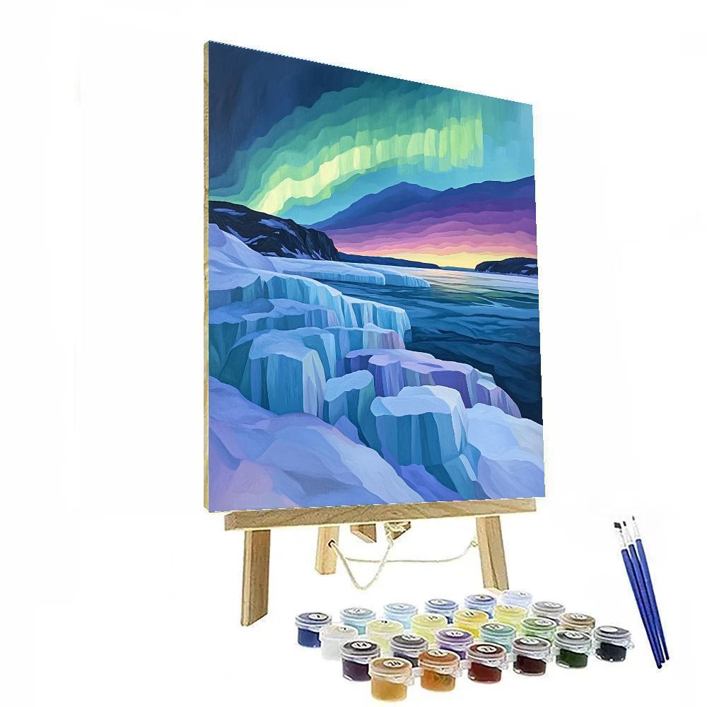 A.Y. Jackson Inspired Aurora Over Arctic Ridges Numbered painting kits