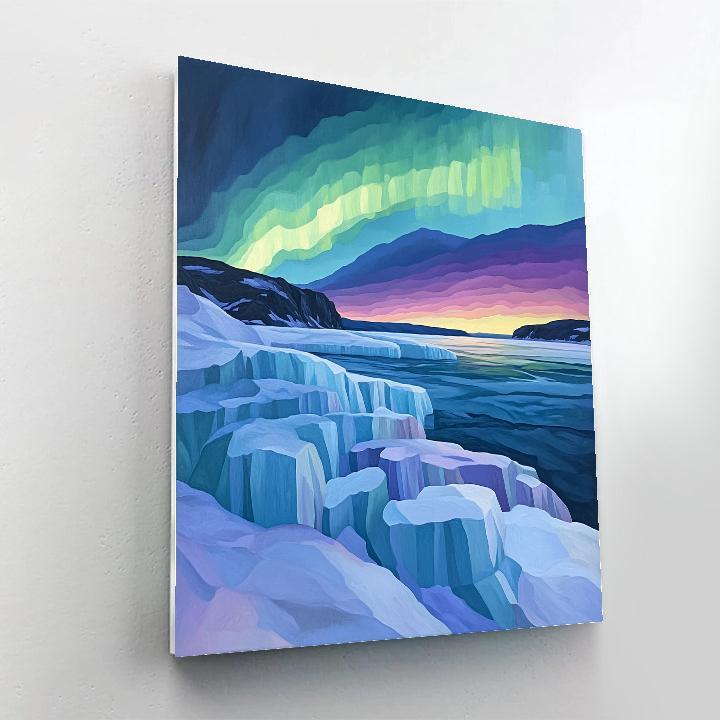 A.Y. Jackson Inspired Aurora Over Arctic Ridges Numbered painting kits