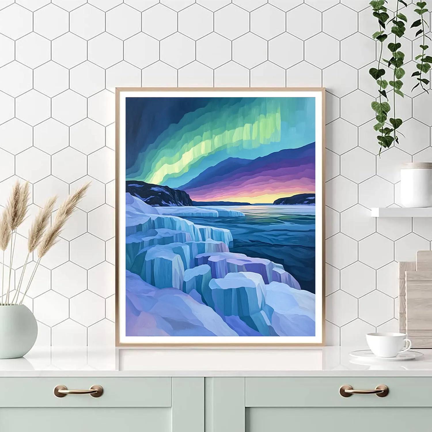 A.Y. Jackson Inspired Aurora Over Arctic Ridges Numbered painting kits