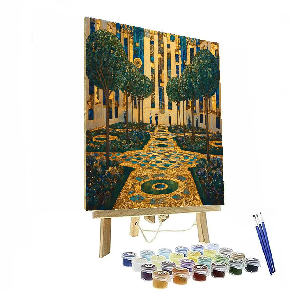 Gustav Klimt Inspired Golden City Garden DIY paint by numbers