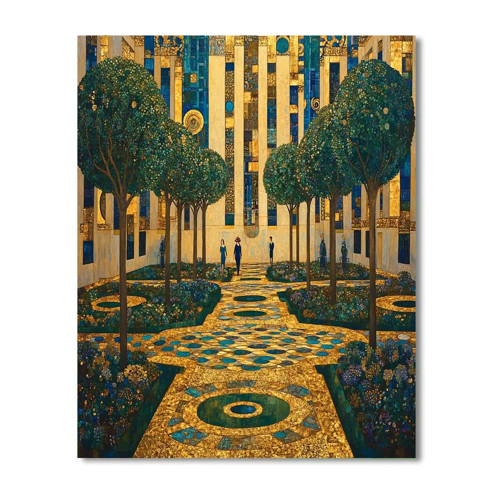 Gustav Klimt Inspired Golden City Garden DIY paint by numbers