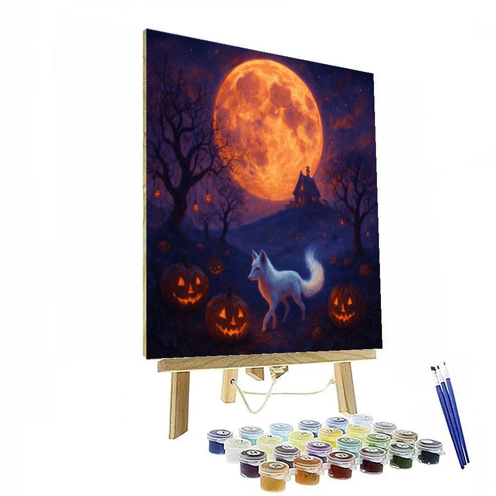Moonlit Orchard Of The Lantern Fox Paint by numbers art