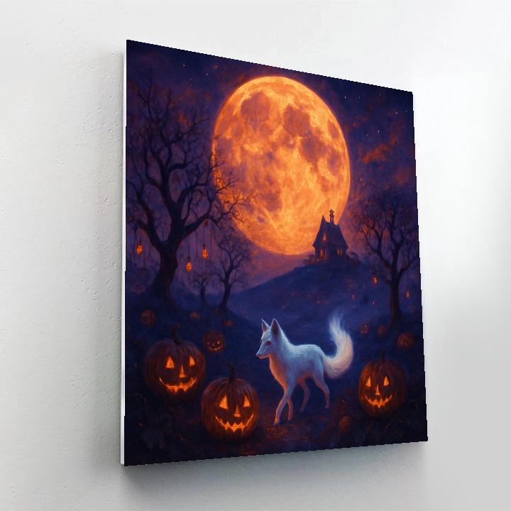 Moonlit Orchard Of The Lantern Fox Paint by numbers art
