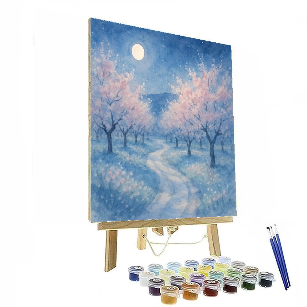 Moonlit Orchard Pathway Numbered painting kits
