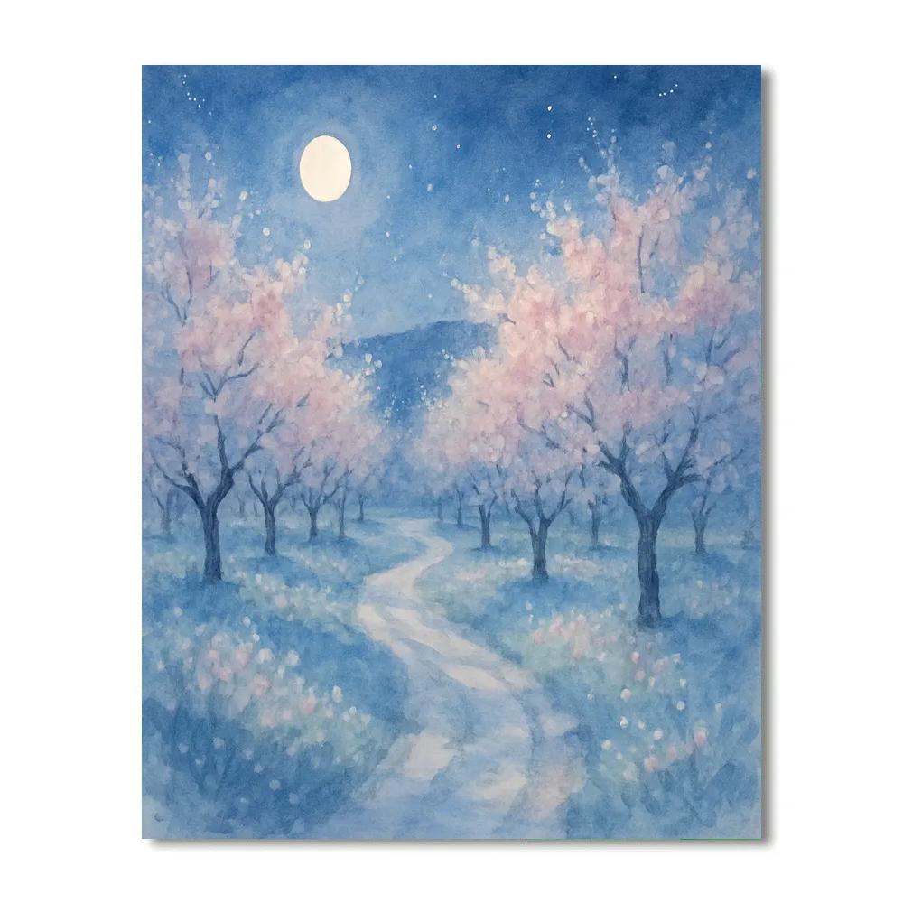 Moonlit Orchard Pathway Numbered painting kits