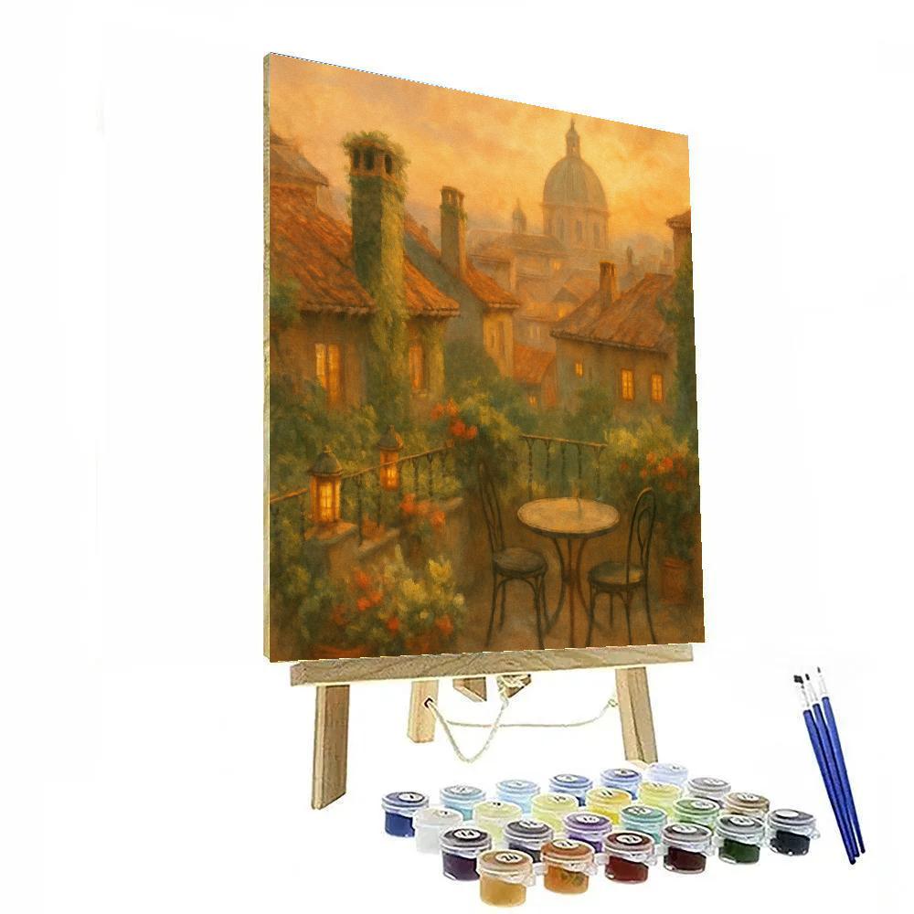 Golden Garden Rooftops Numbered painting kits