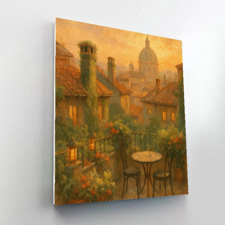 Golden Garden Rooftops Numbered painting kits