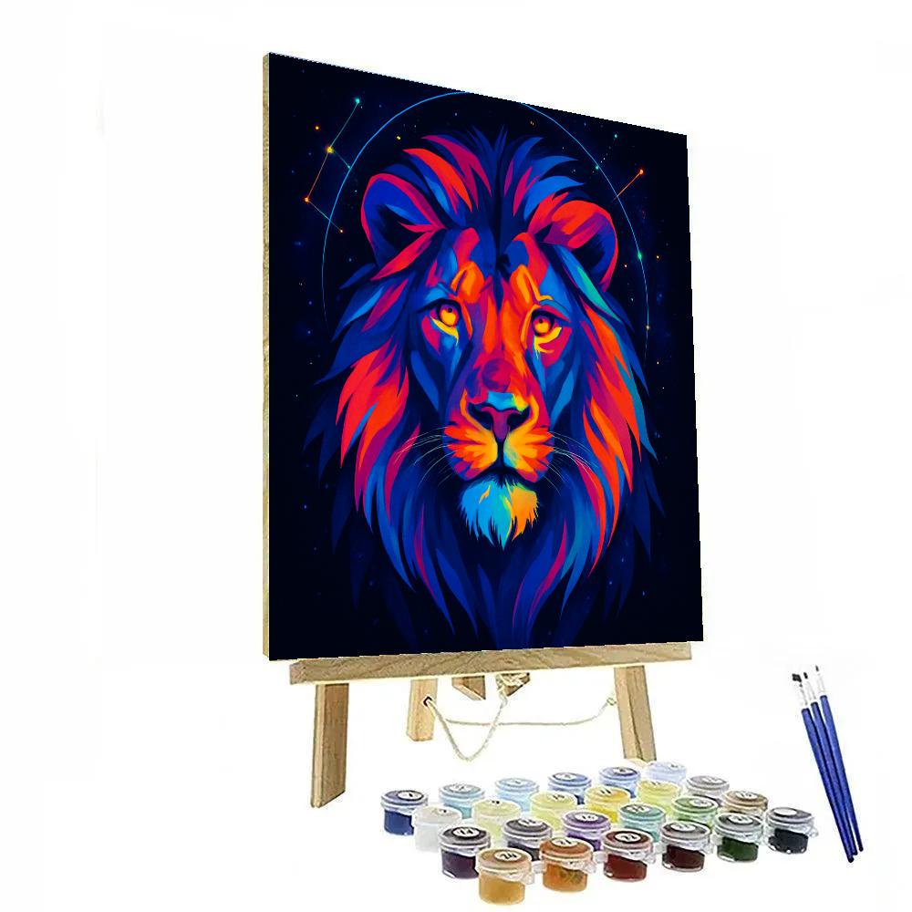 Cosmic Roar Lion Portrait Paint by numbers art