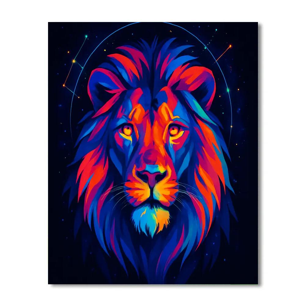 Cosmic Roar Lion Portrait Paint by numbers art
