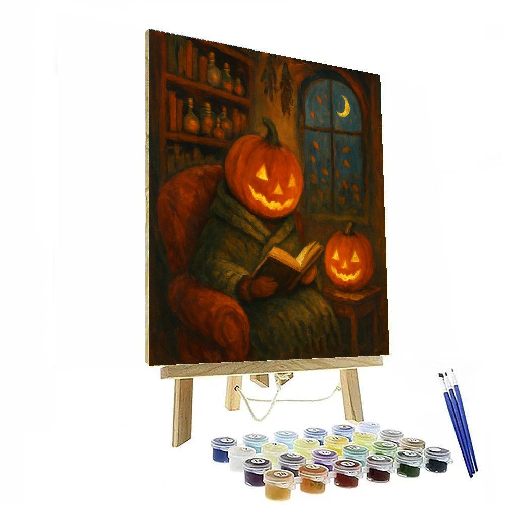 Pumpkin Lantern Reader Nook Numbered painting kits