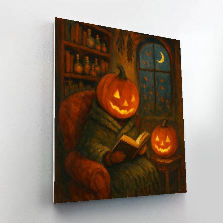 Pumpkin Lantern Reader Nook Numbered painting kits
