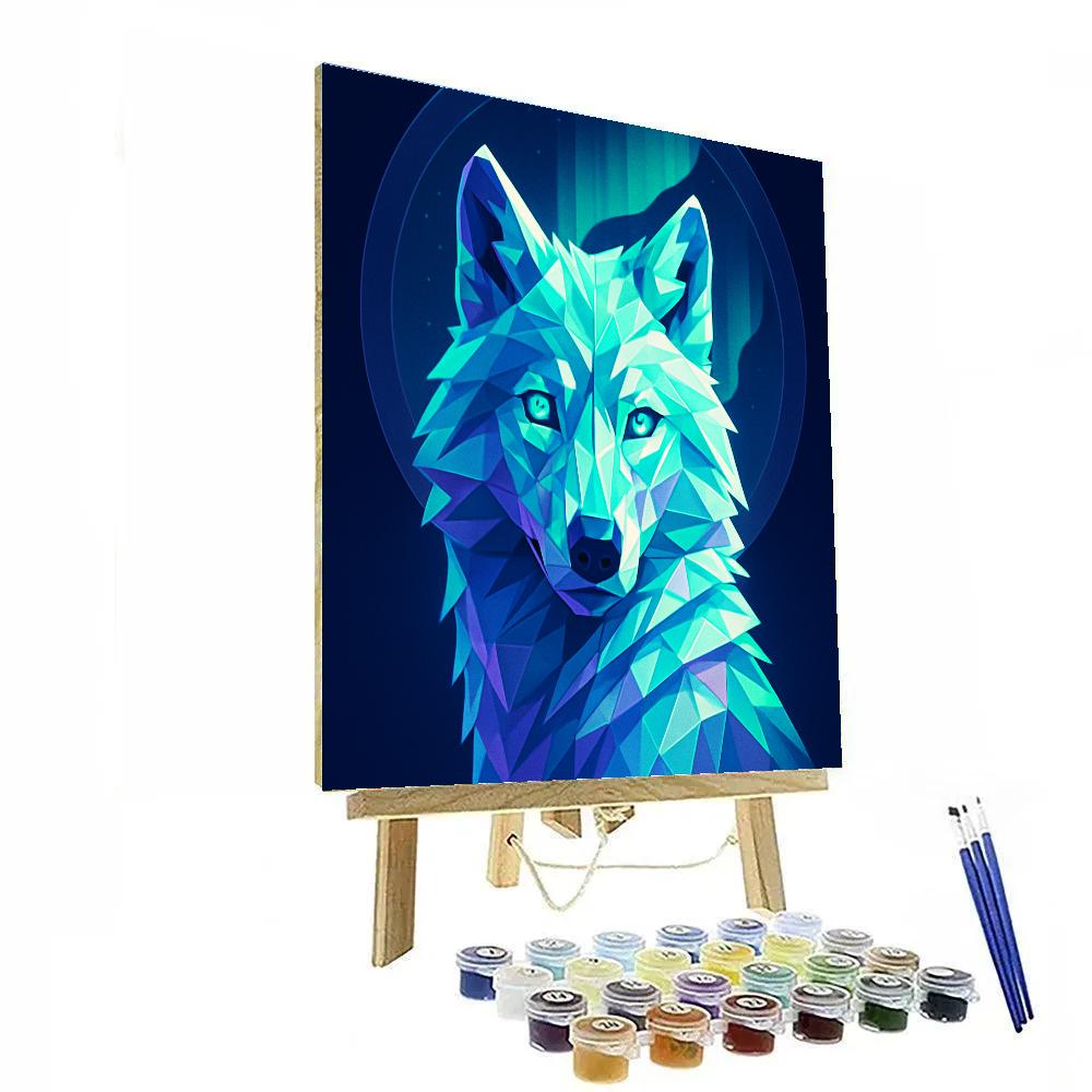 Starlit Arctic Wolf Gaze paint by color