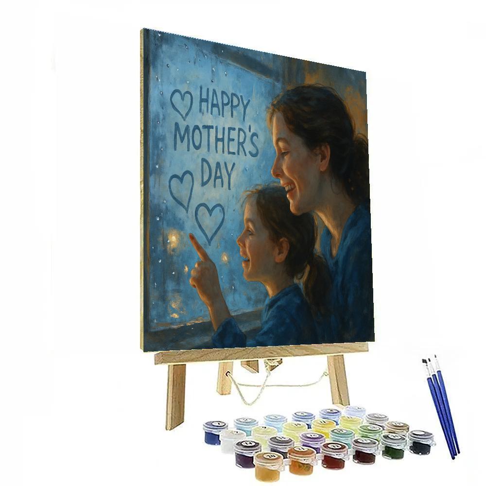 Rainy Day Window Drawing With Mom DIY paint by numbers