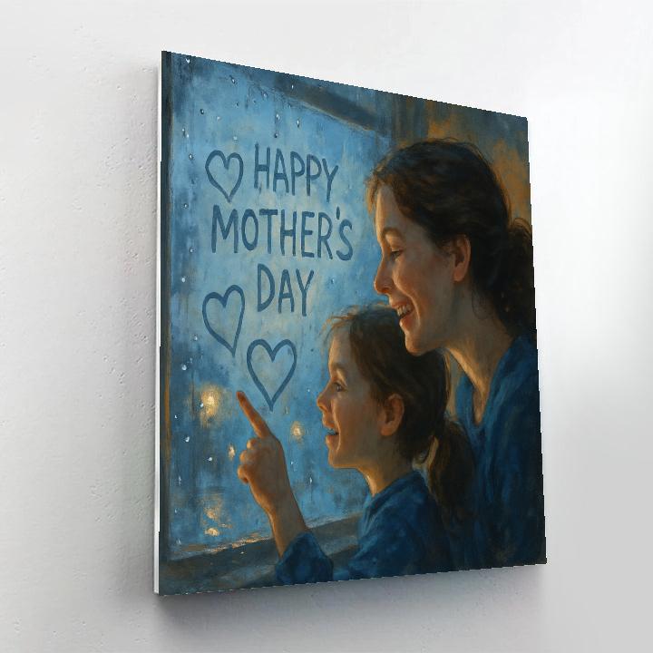 Rainy Day Window Drawing With Mom DIY paint by numbers