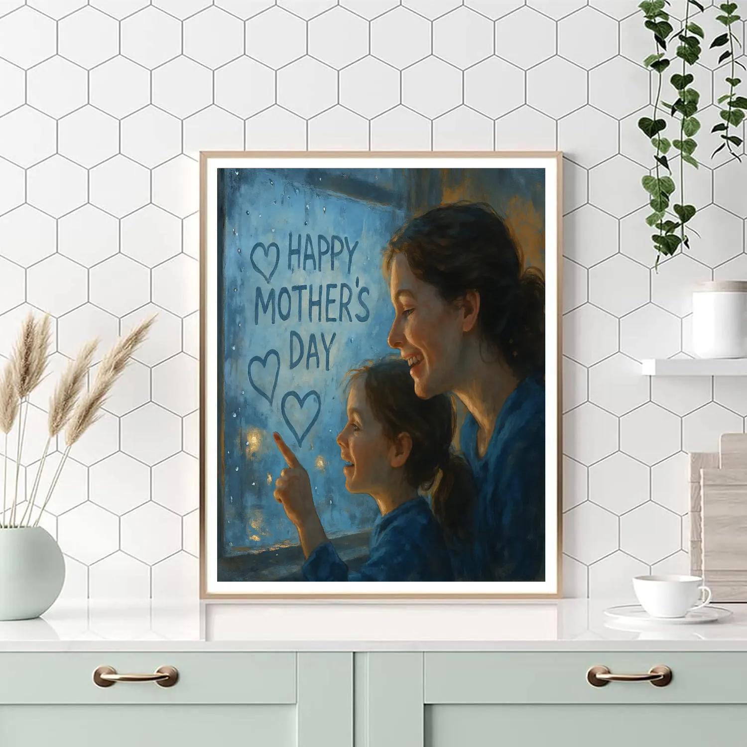 Rainy Day Window Drawing With Mom DIY paint by numbers