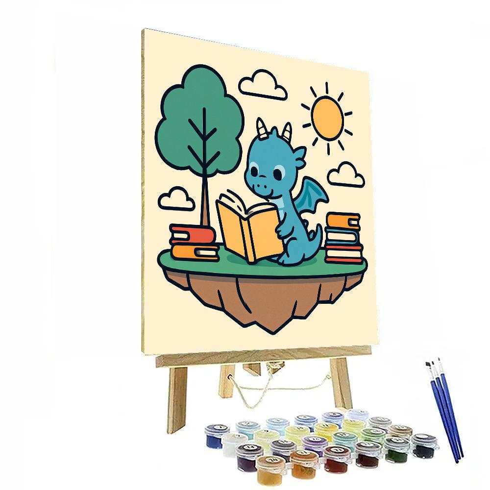 Sky Island Dragon Library Paint by numbers art