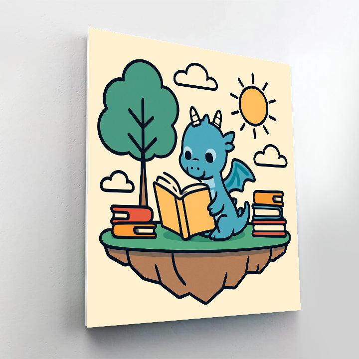 Sky Island Dragon Library Paint by numbers art