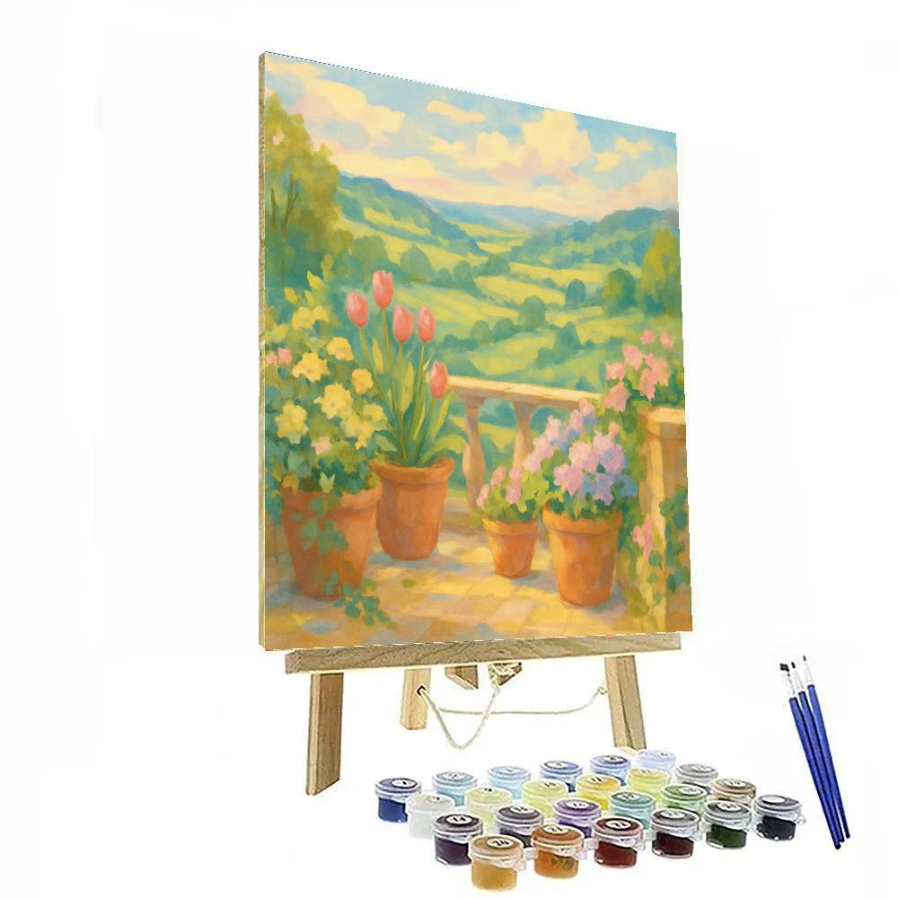Spring Terrace Overlooking The Valley Numbered painting kits