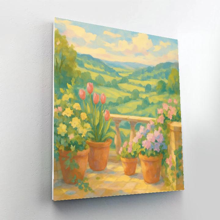 Spring Terrace Overlooking The Valley Numbered painting kits