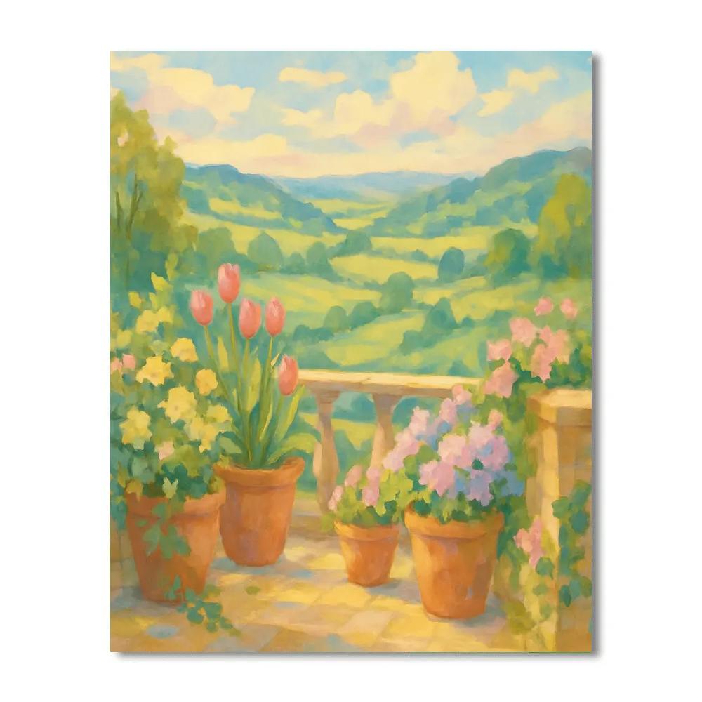 Spring Terrace Overlooking The Valley Numbered painting kits